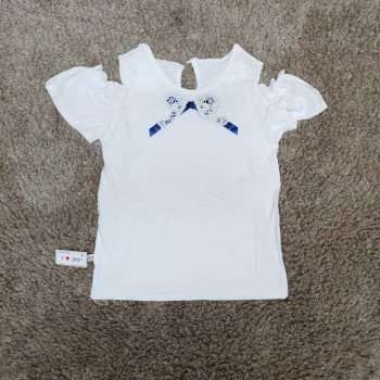 Áo cotton cổ ren trễ vai size đại 7 -10 - A4934